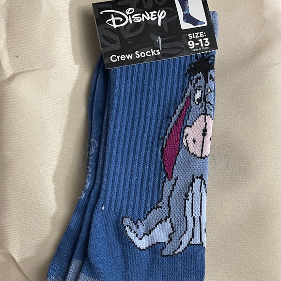 Disney Eeyore Casual Crew Socks - Blue and Gray - Picture 1 of 5